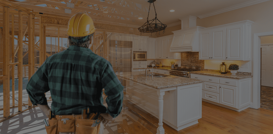 Builder envisioning completed modern kitchen design.